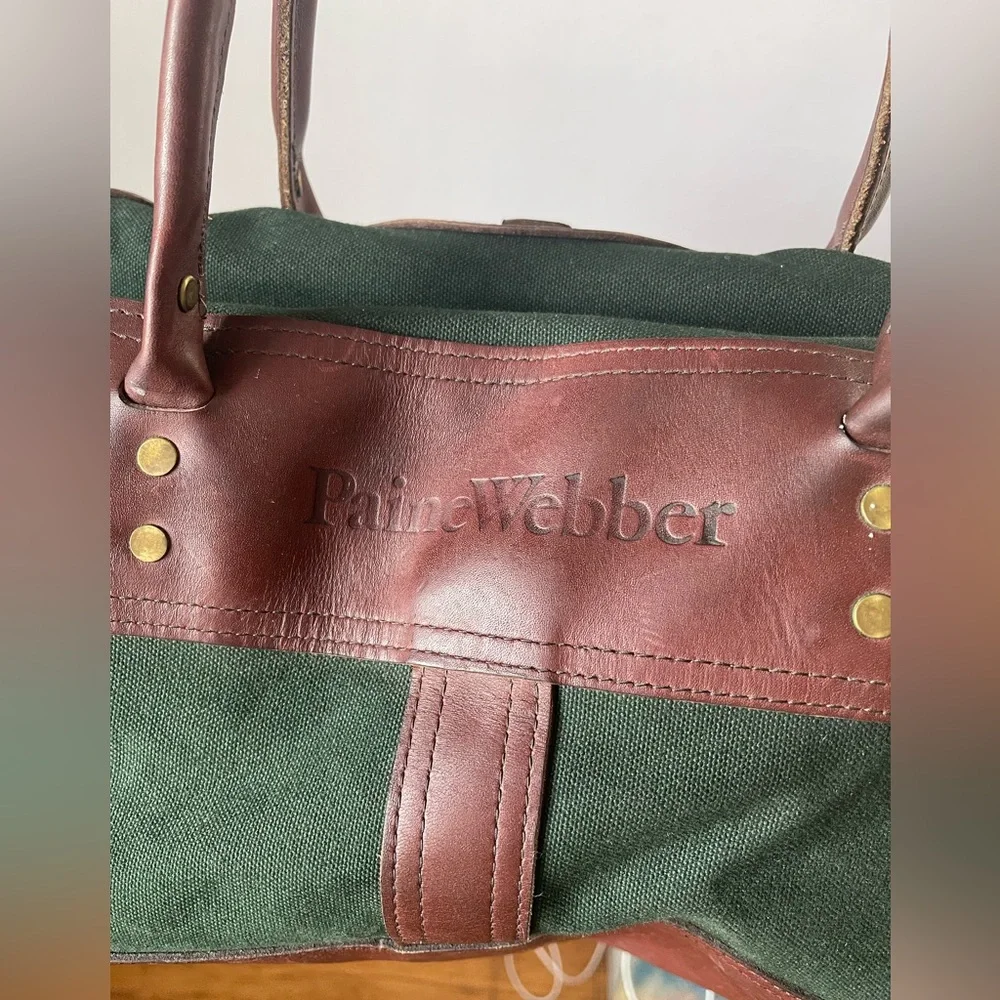 Orvis Battenkill Duffel Bag Forest Green Canvas Leather USA